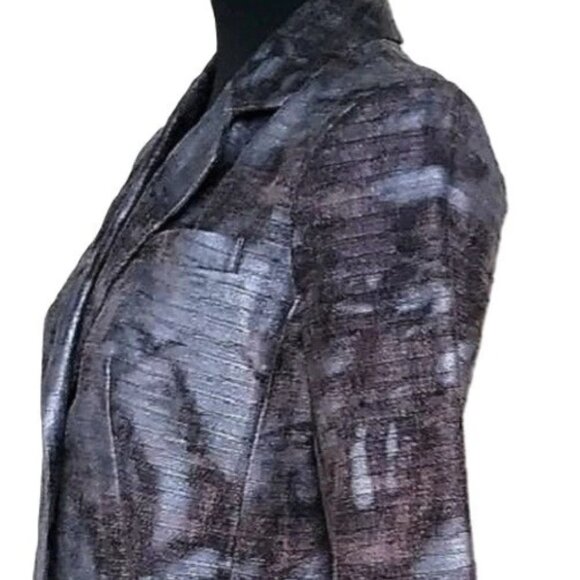 CHI by Falchi Silver & Black Texture Blazer Jacket ( SMALL ) NWT  Retail $109.00 - Picture 5 of 6